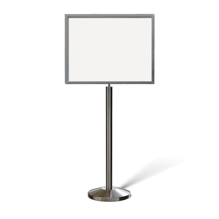 MONTOUR LINE Sign Frame Floor Standing 22 x 28 in. H Satin Stainless Steel FS200-2228-H-SS